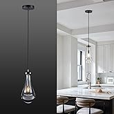 Nwaprh Raindrop Pendant Light for Kitchen Island, Black Modern Crystal Glass Modern Pendant Lights, pendant lights in kitchen