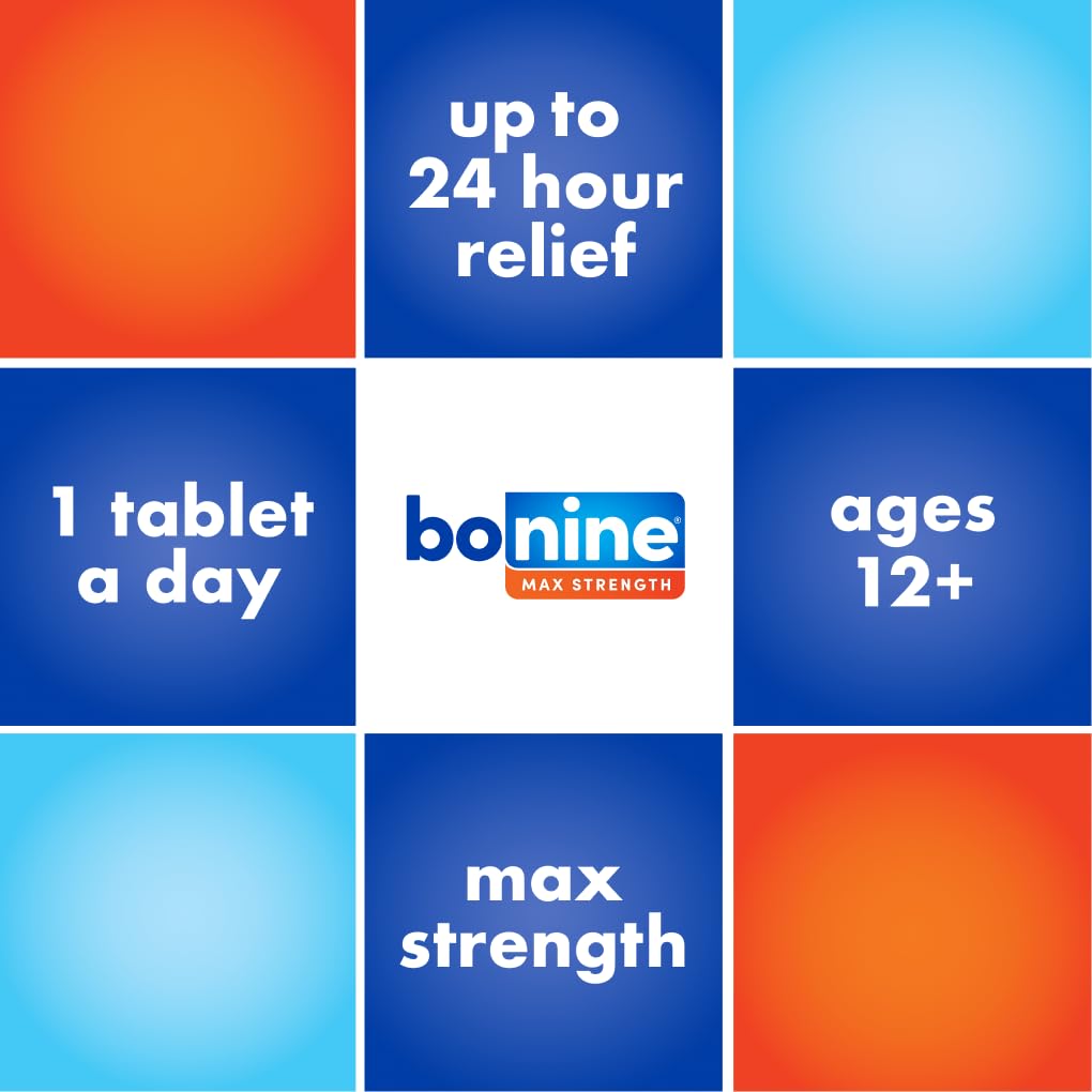 Bonine MAX Chewable for Motion Sickness Relief - with Meclizine HCL 50mg - Max Strength Formula to Treat Nausea or Motion Sickness - Cruise Essentials - Peppermint - 16 Chewable Tablets