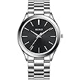 BUREI Men Watches Fashion Business Analog Stainless Steel Quartz Waterproof Watches for Men,Gifts for Men