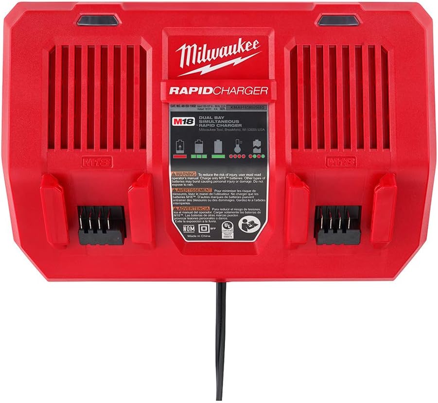 Milwaukee 48-59-1802 M18 Dual Bay Simultaneous Rapid Charger - - 