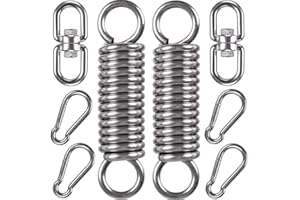 WAREMAID 2 Pack Hammock Chair Hanging Kit Swing Spring Hardware, Heavy Duty Suspension Swivel Hanger Hook for Punching Bags, Heavy Bag, Hanging Chair, Swing Seat, Rocking Seat, Porch Swing, Garden
