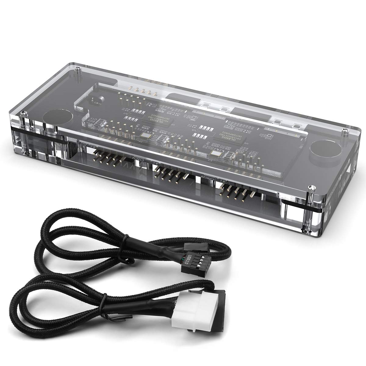 9 pin USB Header Extension Adapter with 15-Pin SATA Power Connector＆Motherboard Extension Cable for Port Multiplier Compatible with Windows Linux MAC Motherboard USB 2.0 HUB Adapter for Desktop PC: Industrial & Scientific