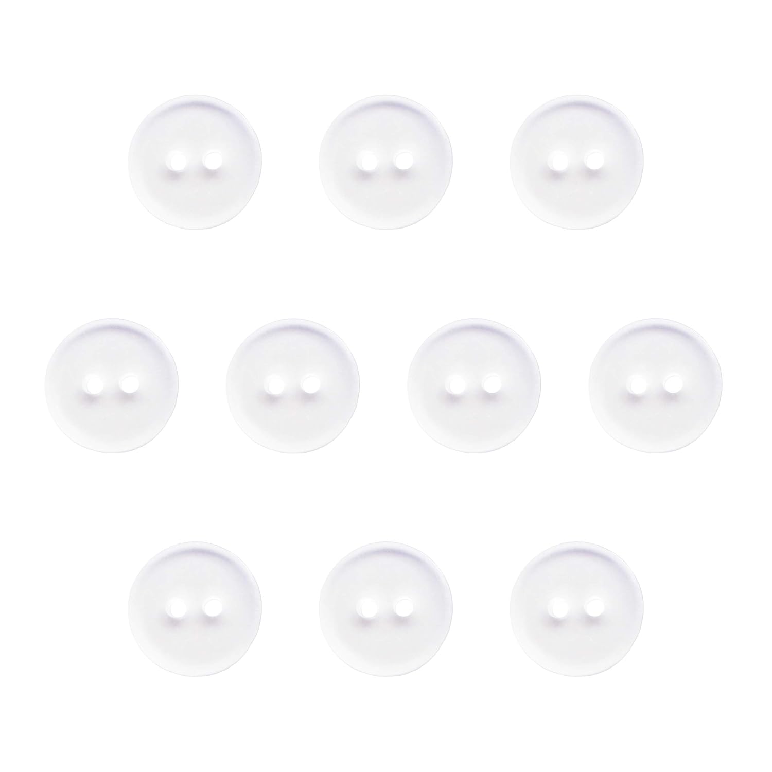 Buttons 1/2 Inch (1/2") 2 Hole 10 Pieces White Black