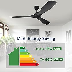 DIGLED 60 Inch Ceiling Fan No Light, Walnut Rustic
