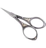 BIHRTC Stainless Steel European Vintage Floral Scissors for Embroidery, Sewing, Craft, Art Work & Everyday Use (Black)