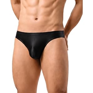 Men's Underwear Hipster Brief Glossy Silky Low Rise Stretchy Underwear S-XL