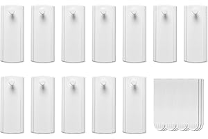 12-Pack Large Picture Hangers with 12 Adhesive Strips - Heavy Duty Damage Free Hanging Hooks, No Nails No Tools Wall Hooks fo