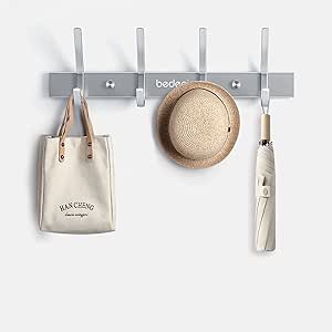bedee Perchero Pared, Toallero Baño Adhesivo Ganchos de Perchero de Montaje en Pared 4/8 Ganchos para Colgar Acero Inoxidable Ganchos para la ...