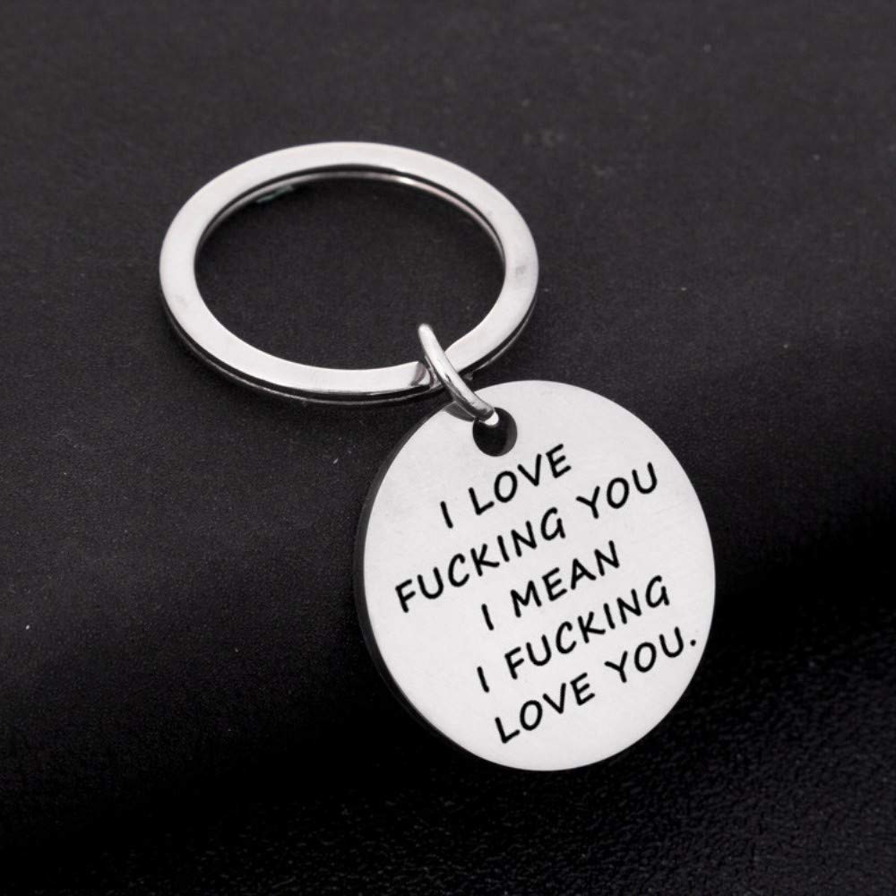 Runalp I Love Fucking You I Mean I Fucking Love You, Funny Keychain, for Lovers and Couples