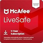 McAfee LiveSafe Unlimited-Devices | AntiVirus Software 2026 for Windows PC & Mac, AI Scam Detection, VPN, Password Manager, ID Monitoring | 1-Year Subscription with Auto-Renewal | Download