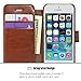 OCASE iPhone 5S Case iPhone 5 Case iPhone SE Case [Card Slot] [Kickstand] Leather Wallet Case [Slim Fit] - for Apple iPhone 5 / 5S / SE Devices - Brown