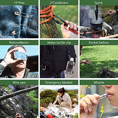 Oismys 18-in-1 Outdoor Adventure Equipment Travel Hiking Biking Camping Hunting Climbing Survival Gear Tool Kits Set