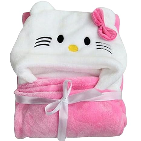 My Newborn Premium Quality Soft Hooded Baby Bath Towel Robe Cum Gown, Pink