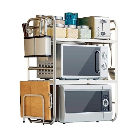 XMUEI Cocina Horno de microondas Rack 2 Capas Metal Horno de ...