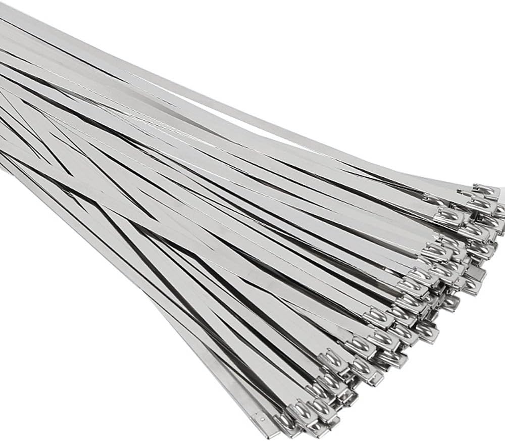 Speed Daddy 12 Inch Stainless Steel Zip Ties - 5mm Width - For Exhaust/Turbo