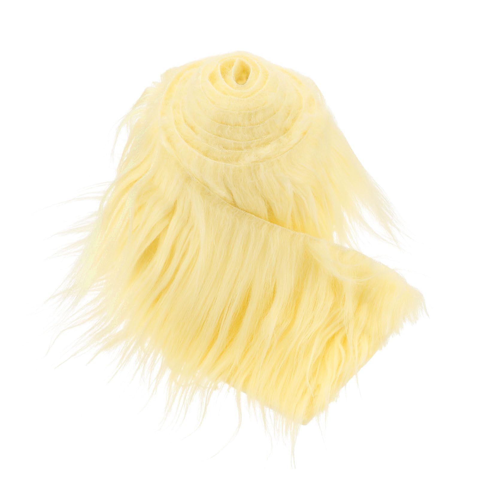 DMiotech 4"x60" Yellow Faux Fur Fabric for Crafts, Fluffy Faux Fur for DIY Projects, Gnomes, Animal Costumes, Cushions