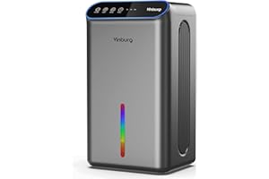 VINBURG Dehumidifier for Basement (85 OZ, 800 sq ft) Quiet Dehumidifiers for Home, Auto Shut-Off, Sleep Mode, 3 Gear Timer(8H,16H,24H), Small Dehumidifier for Bedroom, Bathroom with Drain Hose (Black Gray)