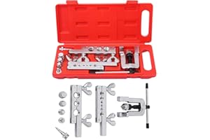 Ambienceo 45 Degree Traditional Extrusion Type Flaring & Swaging Tool Kit OD Soft Copper Tube Cutter W/Carrying Case