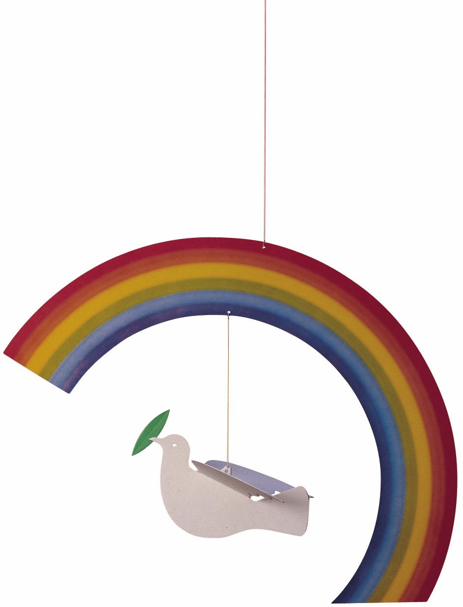 Flensted Mobiles Noah's Rainbow Hanging Mobile - 9 Inches - High Quality Cardboard
