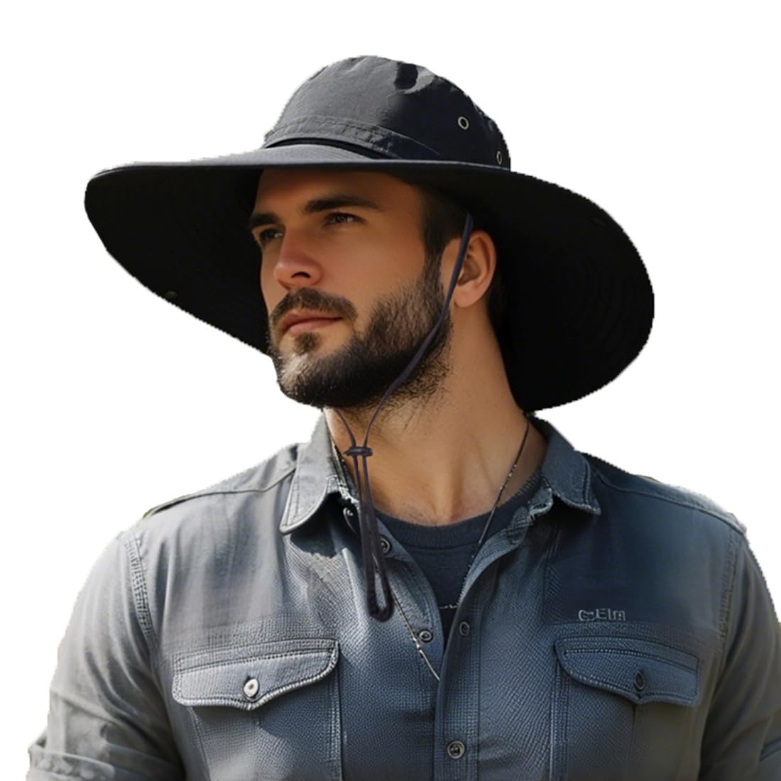 Photo 1 of HLLMAN Super Wide Brim Sun Hat UPF 50+ Protection Hats for Mens/Womens Large Bucket hat for Fishing, Hiking, Gardening
