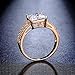 Bella Lotus 4.5ct Radiant Cut CZ 18k Gold and White Gold Plated Vintage Engagement Rings