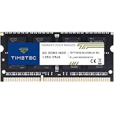 Timetec 8GB DDR3L / DDR3 1600MHz (DDR3L-1600) PC3L-12800 / PC3-12800(PC3L-12800S) Non-ECC Unbuffered 1.35V/1.5V CL11 2Rx8 204 Pin SODIMM Laptop Notebook PC Computer Memory RAM Module Upgrade Black PCB