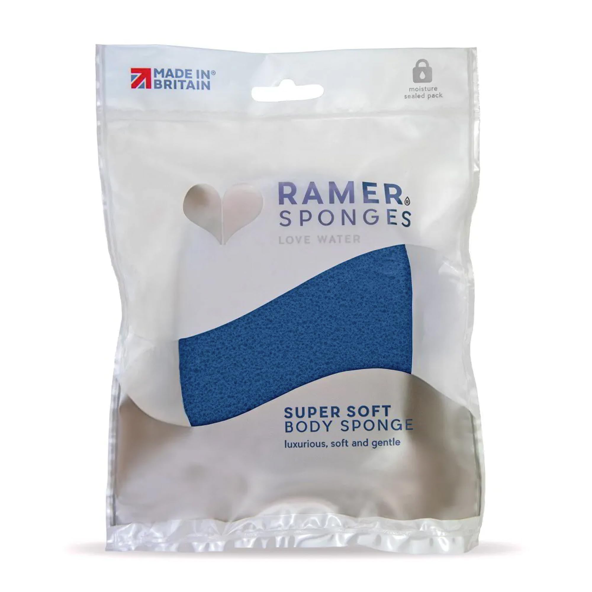 Ramer Shower Sponge - Super Soft Body Sponge Small (Midnight Blue)