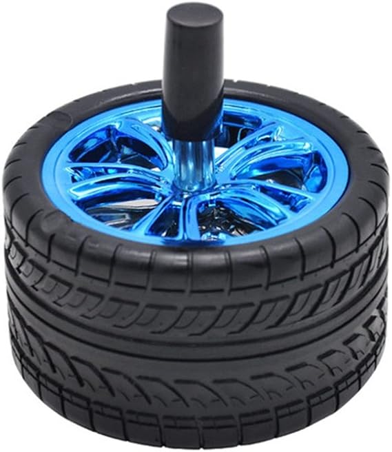 BERTERI Creative Rubber Car Tires Ashtray Press Rotary