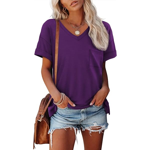 Bella Canvas Relaxed V-Neck T-Shirt - Ringspun Combed Cotton, Team Purple, X-Large