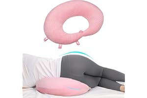 ongfuwu BBL Pillow After Surgery for Butt to Sleep, Brazilian Butt Lift Recovery Post Surgery Pillow for Sitting Sleeping Driving, Donut Pillow for Woman Lumbar Back Cushion Seat (Pink)