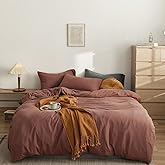 CLOTHKNOW Brick Red Queen Comforter Set Brownish Bedding Comforter Sets Dark Rust Comforter Rust Red Queen with 2 x Pillow Cases