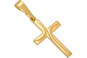 MAZZERI 14k Gold Cross Pendant, Hypoallergenic Gold Religious Charms for Men and Women, Handcrafted in the USA