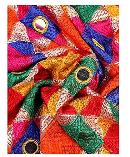 fashion tree women's chiffon phulkari dupatta ft678, multicolour, free size