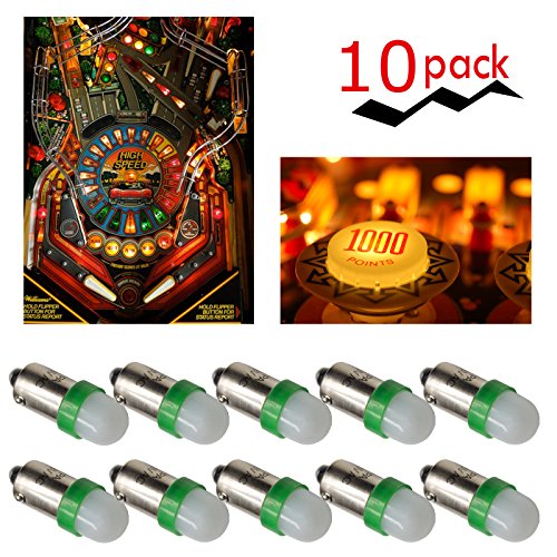 PA 10PCS T11 #44 #47 ba9s 2 SMD 2835 LED 6.3V DC Wedge Pinball Gaming Machine Light Bulb Green