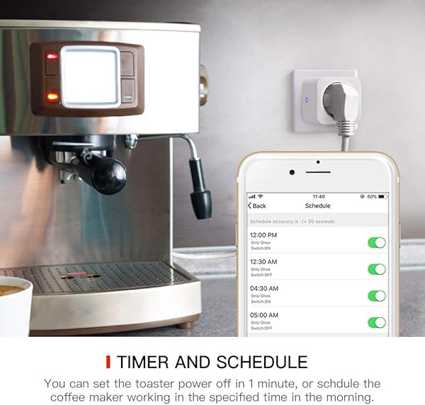 Enchufe Inteligente WiFi TECKIN 16A 3300W Mini Smart Plug Funciona con Siri Amazon Alexa Echo Google Home No se requiere Hub Funcin de Temporizador con Control Aplicaciones en Cualquier lugar