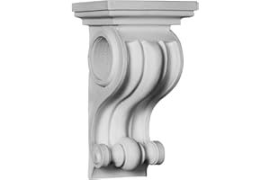 EKENA MILLWORK Endurathane Lisbon Corbel, 5 1/8"W x 3 3/4"D x 8 7/8"H, Factory Primed