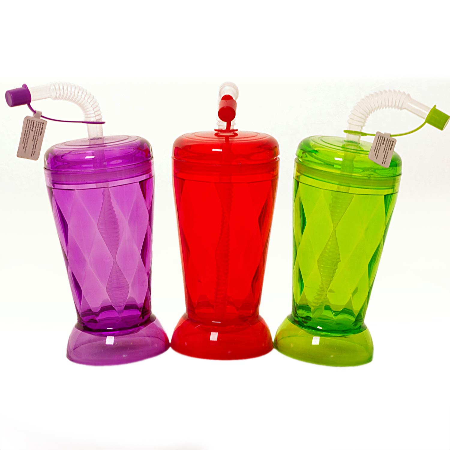 Kids Cup with Straw Tumblers Beaker Straw Cups 3 PACK VALUE Set 350ml