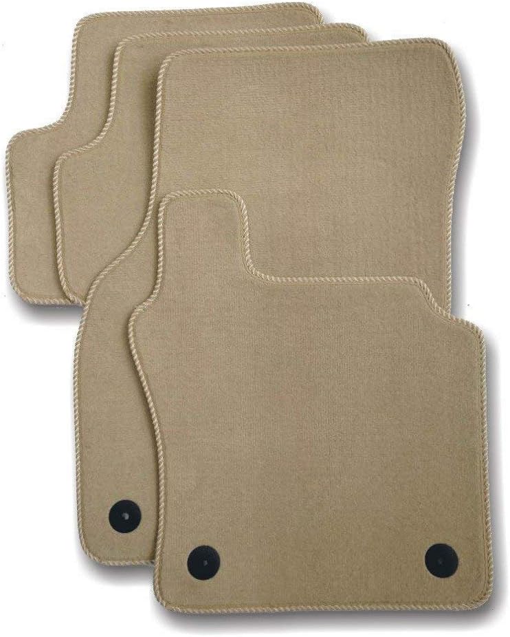 Fully Tailor Made Beige Car Mat Set To Fit Your Car Beige Carpet Premium Finish with Beige Twist Trim Car Mat Set