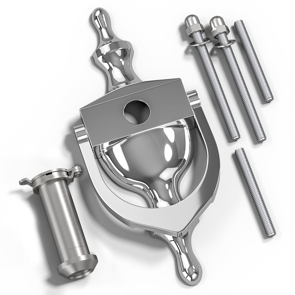 Bwintech 1 Pcs Polished Chrome Zinc Alloy Door Knocker with Door Viewer,Classic Victorian Urn Door Knocker for Front External Door