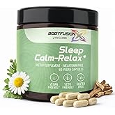 Human Boost BodyFusionX Sleep Aid for Adults – Melatonin Free Nighttime Stress Support for Deep Rest & Next Day Energy – Ashwagandha KSM-66, L-Theanine & Lemon Balm – 60 Capsules