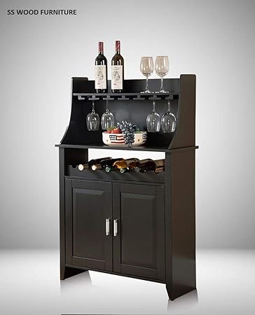 Mango Wood Miller Wine Storage Stylish Bar Cabinet for Living Room | Brown Finish
