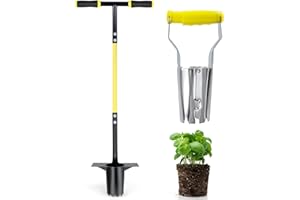 Jardineer 3PCS Bulb Planter Tool Garden Set, Bulb Planter Tool Long Handle and Small Bulb Planting Tool, Ideal Bulb Transplan