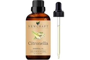 NEWCRAFT Citronella Essential Oils Organic, 30ML 100% Pure and Natural Citronella Essential Oil with Dropper for Aromatherapy Diffuser - Citronella/1 Fl Oz