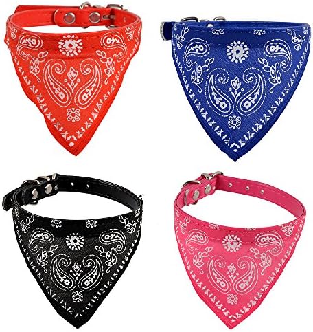 GEMSeven 3pcs/set Adjustable Pet Dog Collar Puppy Cat Neck Scarf Tie Bowtie Necktie Collar Neckerchief Dog Accessories Triangular Bandage