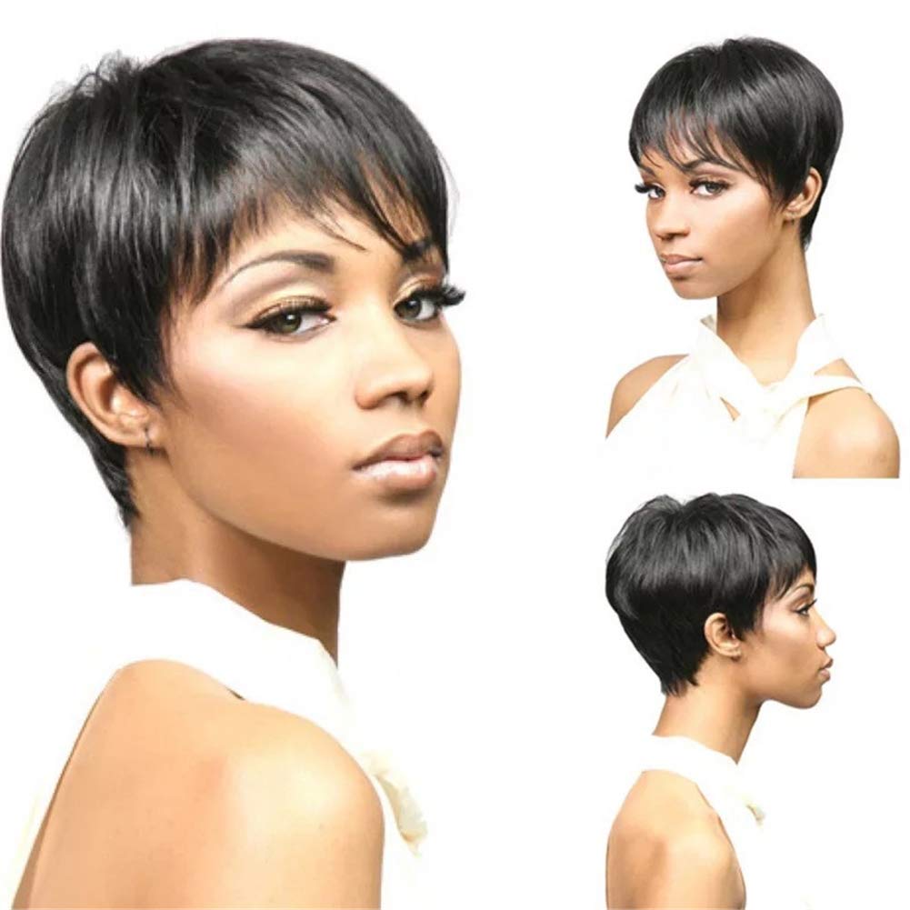 Amazon Com Newness Short Synthetic Hair Wigs Pixie Cut Wig For
