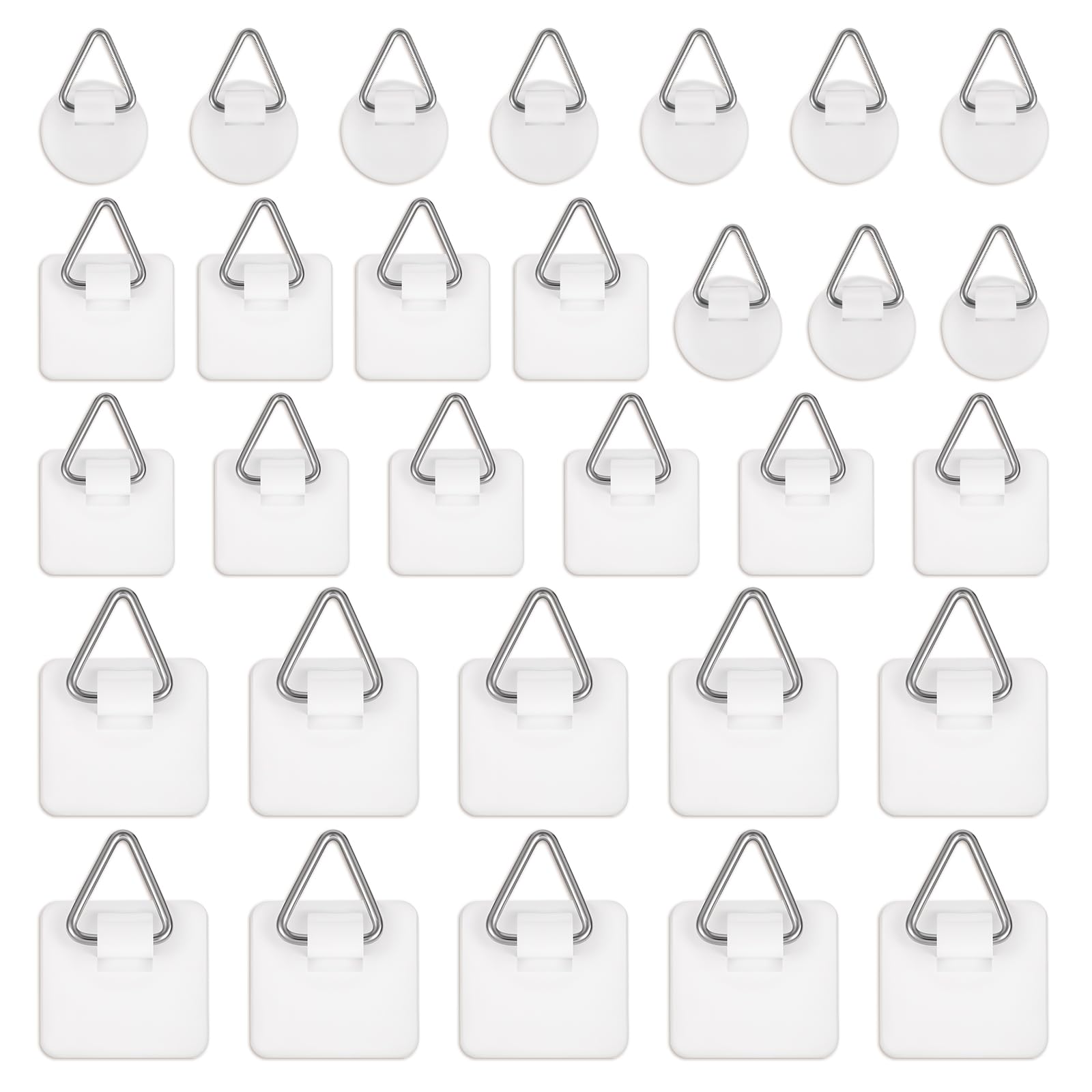 Photo 1 of 30 Pack Adhesive Picture Hanger Picture Hanging Hooks Without Nails Invisible Adhesive Wall Hangers Plastic Sticky Picture Hangers for Photo Frame Foamboard Plate Wall Art Decor