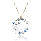 NoraSynthia Crescent Moon Butterfly Star Flower Necklaces for Women,Silver Rose gold Pendant, Birthday or Mother's Day Fine Jewelry Anniversary Christmas Gift for Women Wife Mom Girlfriend Lady