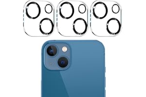 HANKN 3 Pack Camera Lens Protector for iPhone 13 [6.1 Inch] / iPhone 13 Mini [5.4 Inch], Tempered Glass Ultra HD Clear 9H Hardness Scratch Resistant Support Night Shooting