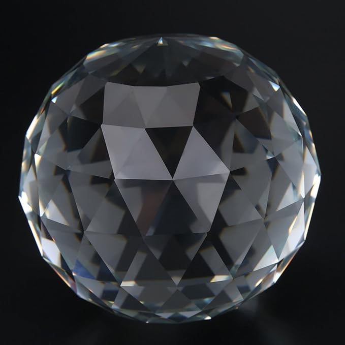 Hilitand Clear Prisms Ball Cut Crystal Prisms 80mm Glass Ball for Home