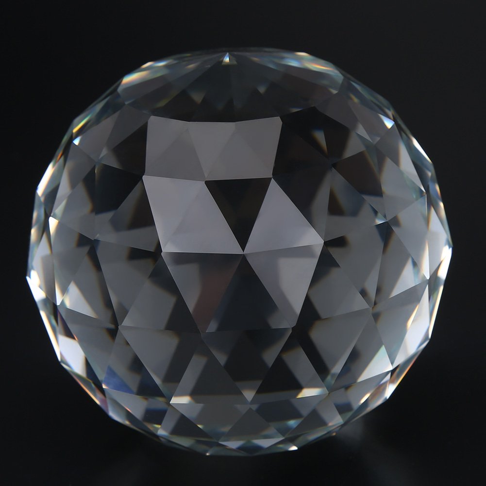 Hilitand Clear Prisms Ball, Cut Crystal Prisms, Clear Cut Crystal Glass Ball, 80mm Glass Ball for Home Photography Decor